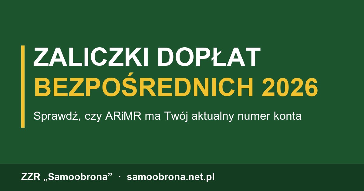 Zaliczki dopłat bezpośrednich 2026 – sprawdź numer konta w ARiMR